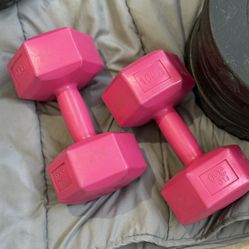 Pink 10Lb Dumbbells 