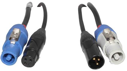 ProX XC-PWC14-DMX05 14 AWG Blue-M to Gray-M & DMX-3 XLR Male - 5 FT