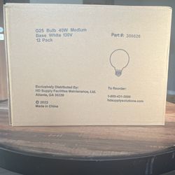 G25 Bulb 40 W Medium Base White  130 V