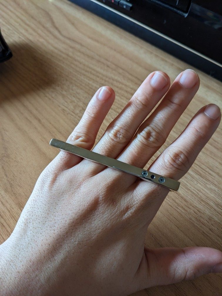 Handmade Two Finger Silver Ring With Sapphire And Aquamarine