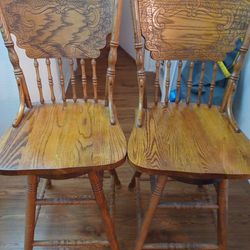 Two Wooden  High  Chair