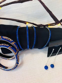 COBALT BLUE EARRINGS & BRACELET