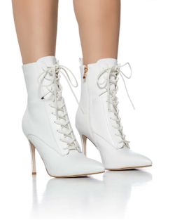 Azalea Wang White High Heel Boots