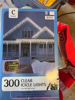 4 pack 300 Clear Icicle Christmas Lights
