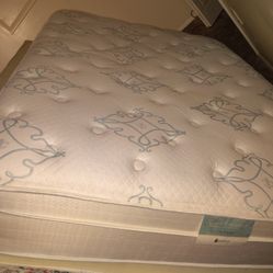 Mattress (Queen) Box Spring, Dresser, End Table And Cabinet 