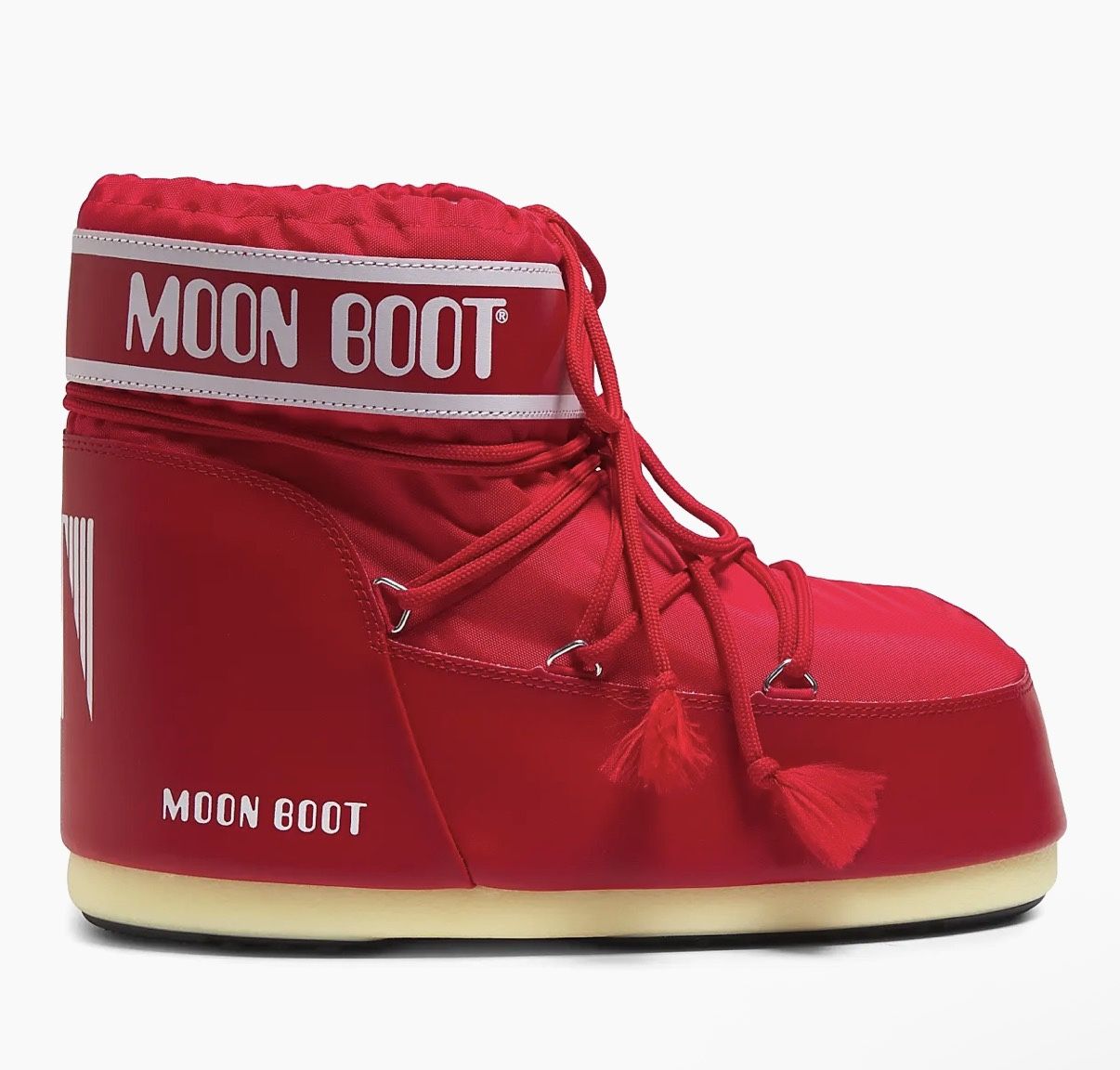 Moon Boot Icon Low Boot Red Color -Unisex Icon Nylon Snow Boots