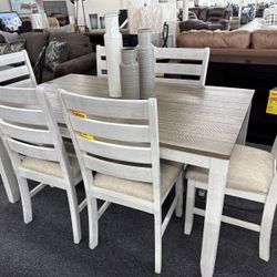 NEW🌲 $10 Down Payment Finance ‼️Skempton 7 Piece Dining Room Table Set