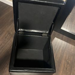 Black Cube Ottoman With Storage