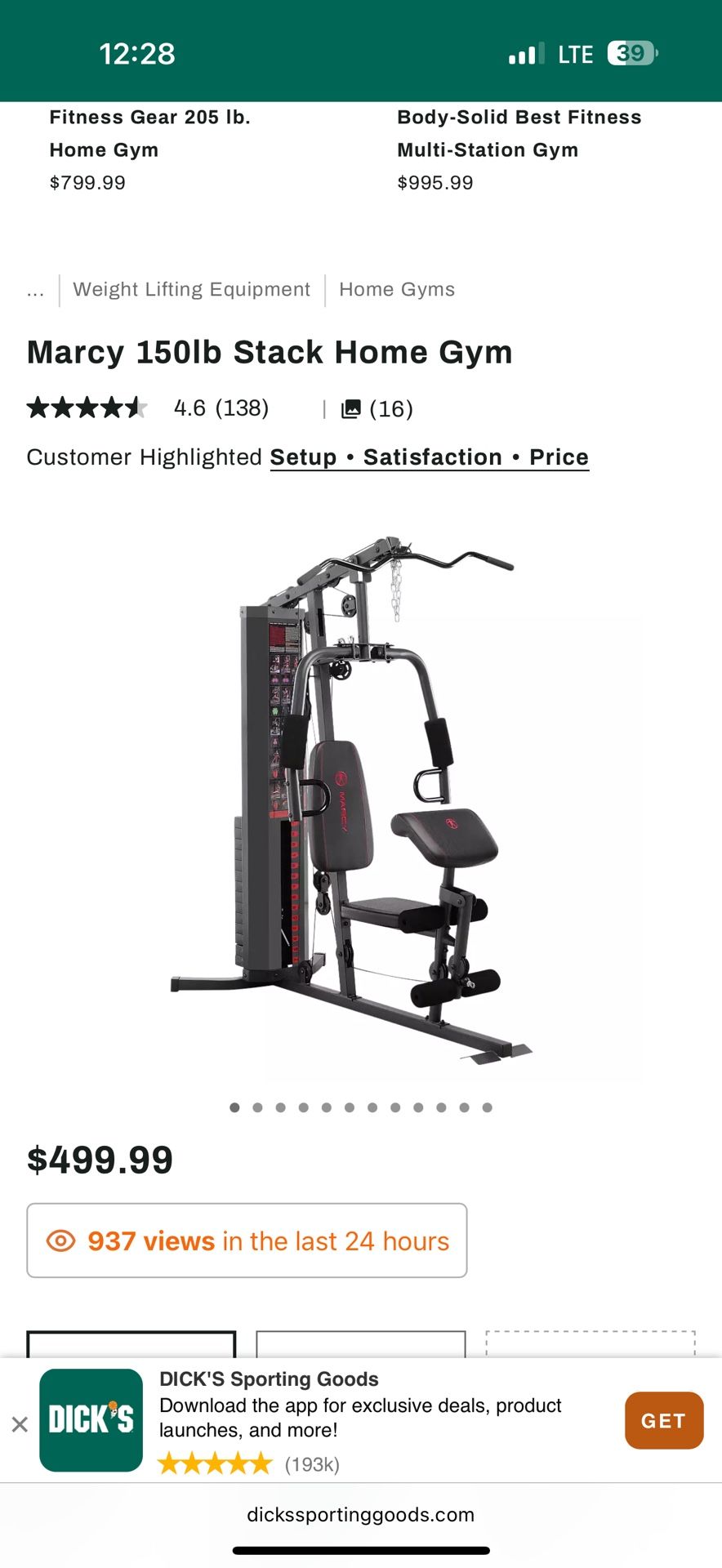 Marcy 150 LB Home Gym