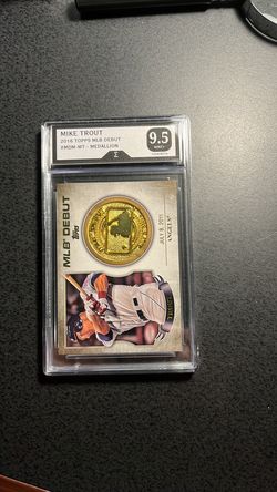 Mike Trout MLB Debut Medallion Card-Graded 9.5