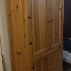 Solid wood computer armoire
