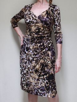 LAUREN RALPH LAUREN LEOPARD PRINT KNEE LENGHT WOMENS DRESS SIZE 8