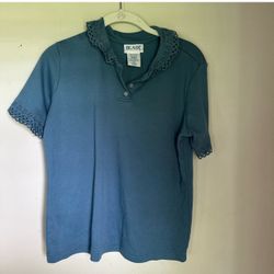 Blair Blue Eyelet Polo Shirt