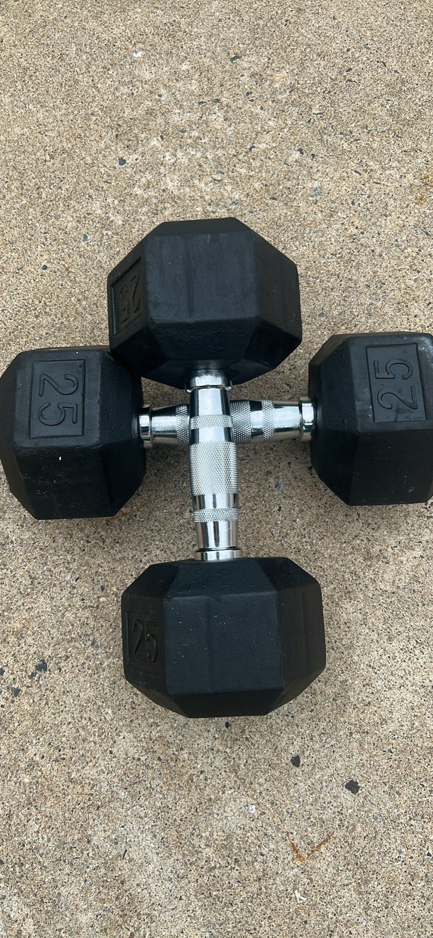 25  Pound Wights Rubber Coated Dumbbells  Work Out ! 