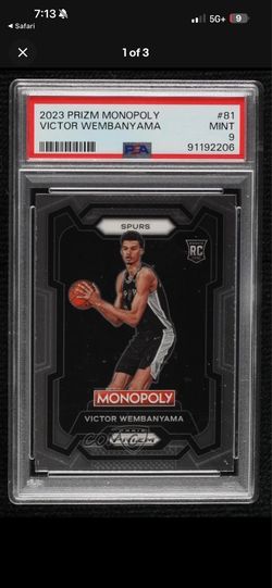 2023-24 Panini Prizm Monopoly Victor Wembanyama #81 PSA 9 MINT Rookie RC 1u0