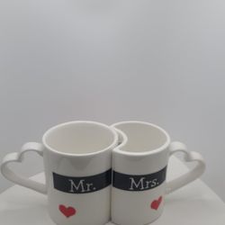 Mr. and Mrs. attached mugs for Bride and Groom