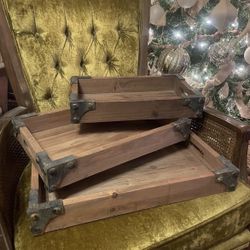 WOOD TRAY SET ( My Location Is 24th Ave And Vanburen)