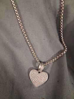 Luxurious Sparkling Silver Heart Pendant