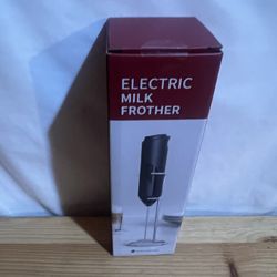 HealSmart Milk Frother Handheld, Battery Operated Whisk Maker with Stainless Steel Stand Hand Drink Mixer for Coffee, Lattes, Cappuccino, Matcha, Blac