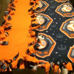 Homemade fleece blanket