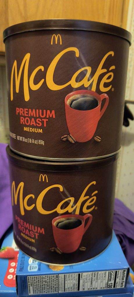 Two Large  Brand New Factory Sealed McCafe Premium Roast Coffees