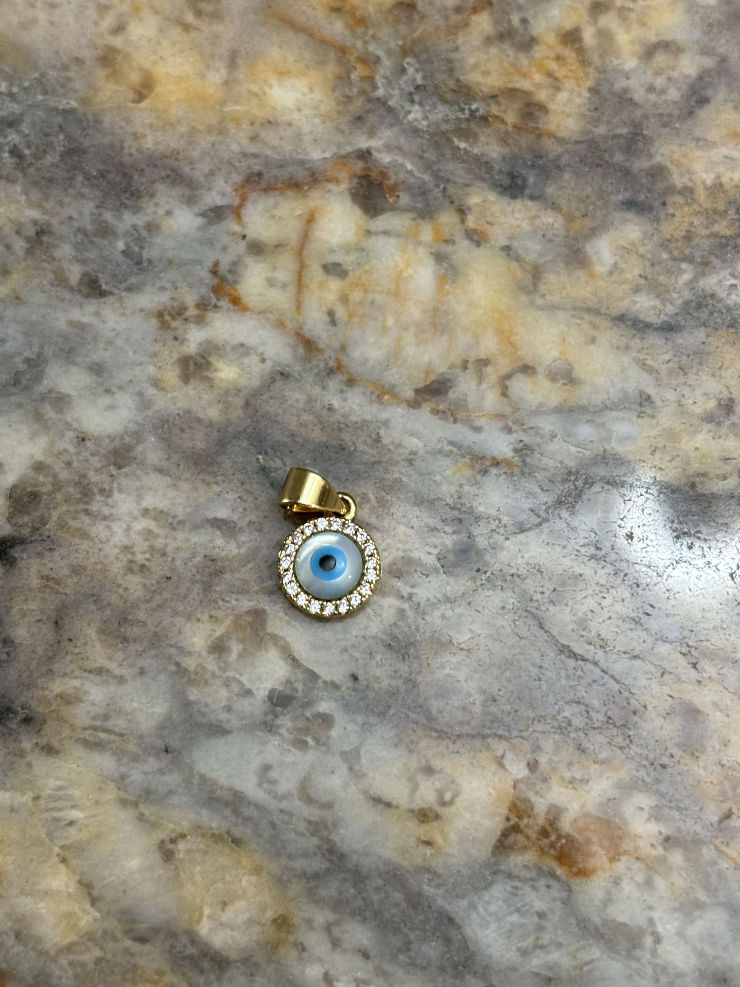 Evil Eye Pendant 14k Filled Gold Pearl