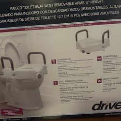 Raised Toilet Seat With Arms NEW