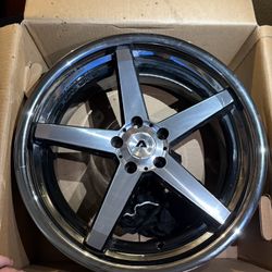 Adventus AVS-2 Gloss Black Machined with SS Lip 20x8.5 (+38) 5x114.3