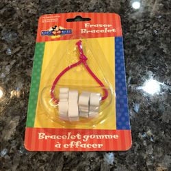 Disney Mickey For Kids Eraser Bracelet .  Each Eraser Has A Character On It.  Brand New Never Opened 
