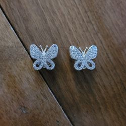 Lot Of 2 Metal Butterfly Shoe Charms 