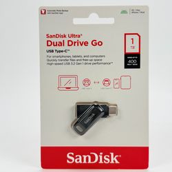 SanDisk Ultra Dual Drive Go 1TB Dual-Drive USB-C/USB-A Flash Drive 400MB/s Black