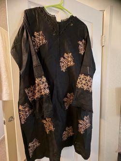 Black Embroidered Kurti Tunic Top