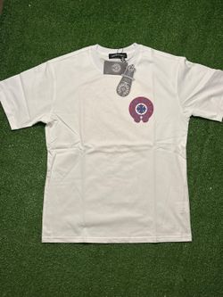 White chrome hearts tee with red logo