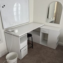 White L Shape Desk