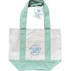 Trader Joe’s viral sold out 2025 Green Mini canvas tote bag new with tags