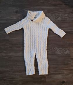 ASPEN Kids Baby Cream Cable-Knit One-Piece Sweater Romper - Size 0-3M Unisex