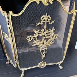 Mid century Brass Fireplace Screen