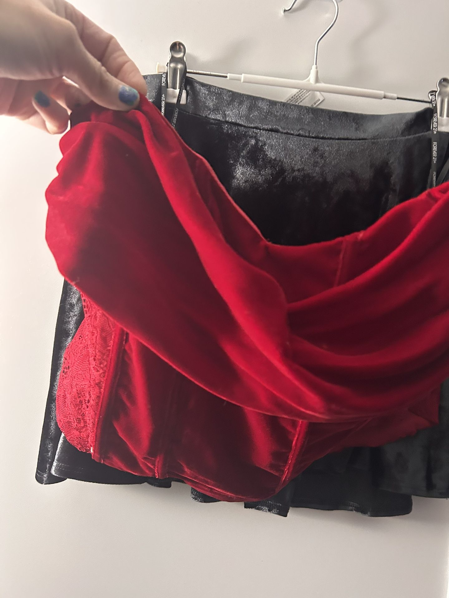 New W Tags - Forever 21 - Velvet. Red Fancy Top