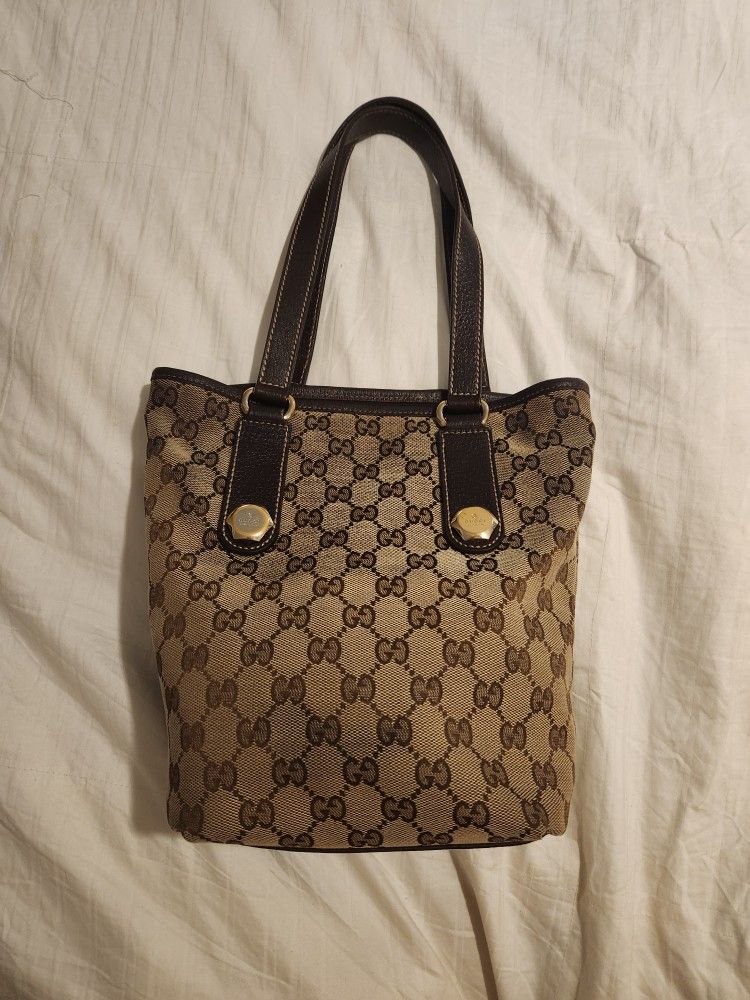 Authentic Gucci Charmy Canvas Shoulder Tote