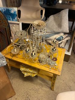 Crystal Drop Chandelier with Candelabra Arms