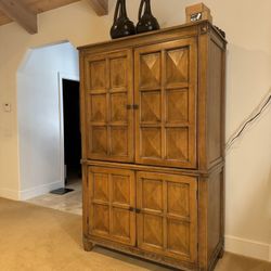 Large Wood TV armoire 47x74