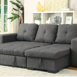 Brand New Grey Sectional Sofa Storage Sleeper