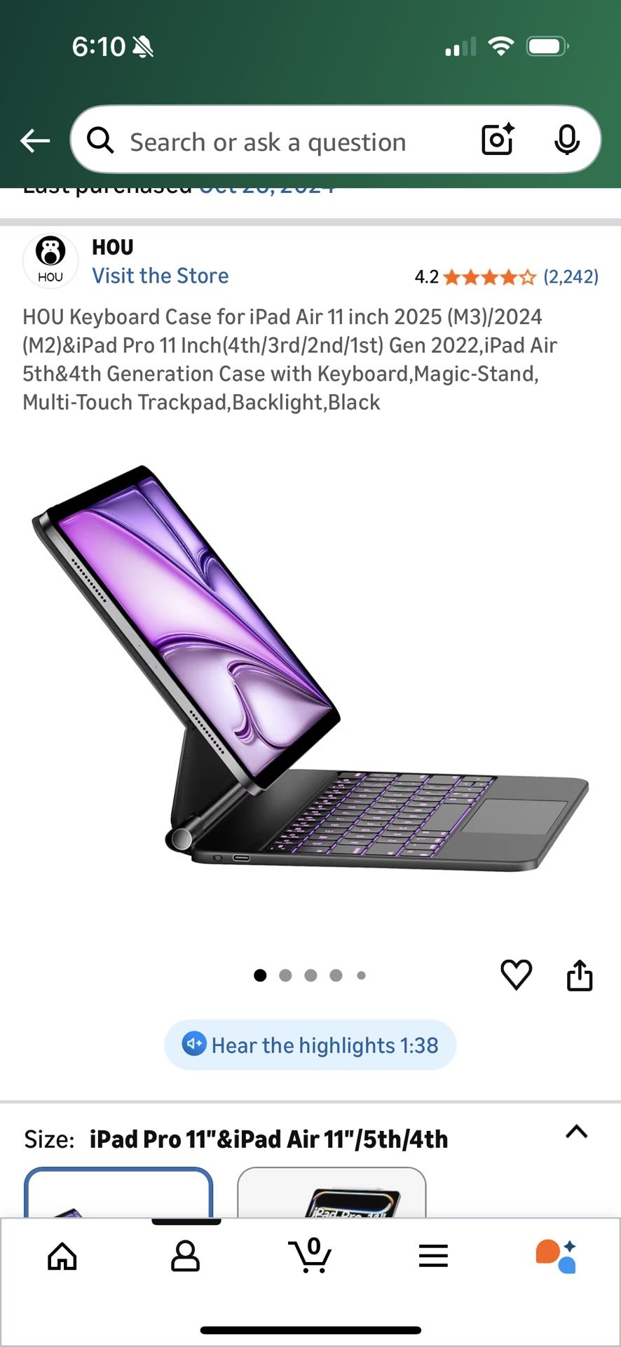 IPad Air 11inch keyboard Case