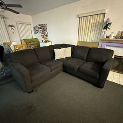 2 Pc Gray Sectional Couch