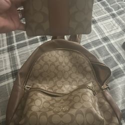 Coach Backpack and Wrist Wallet 