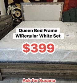 Queen bedframe with mattress-Susana