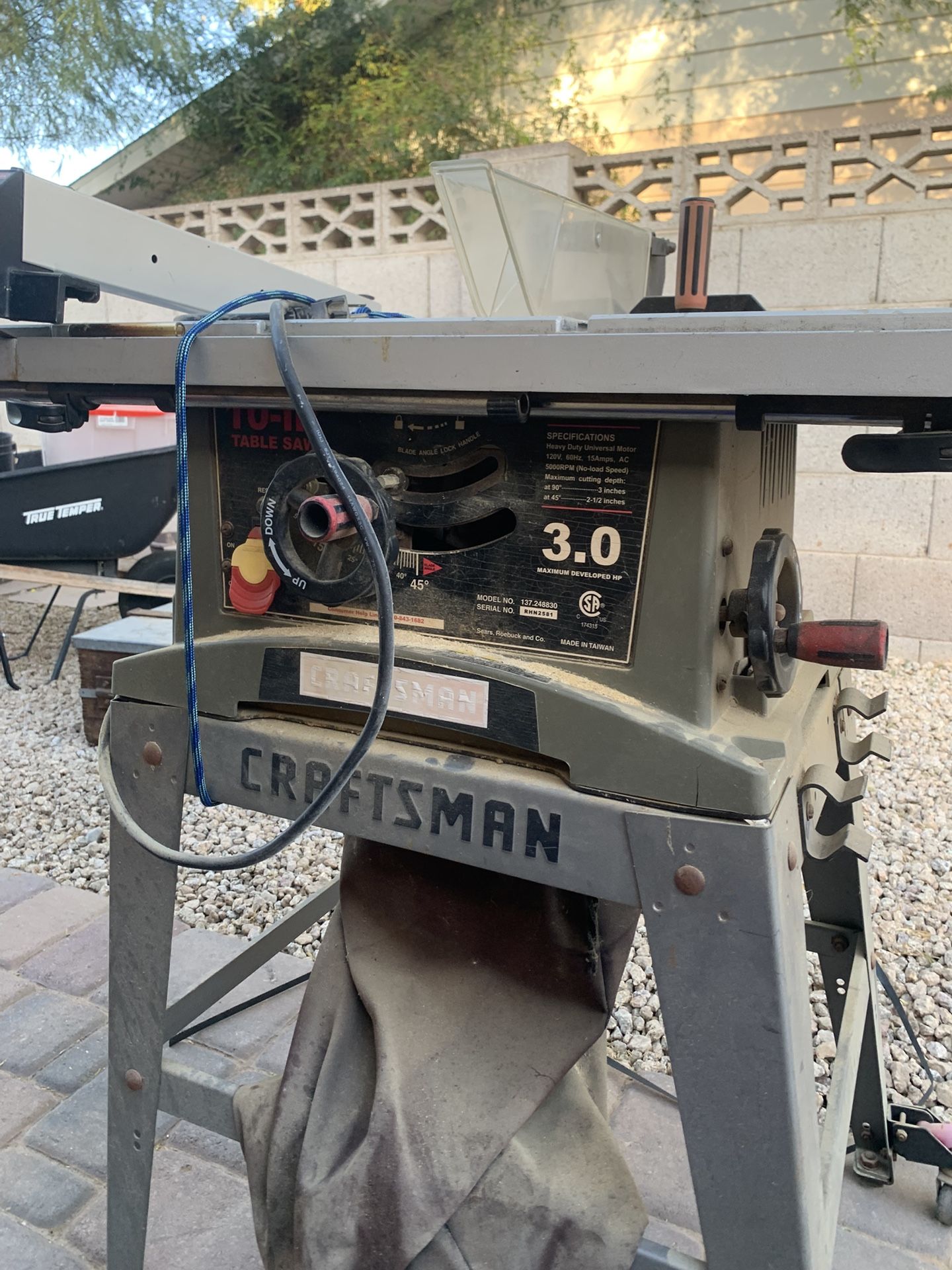 Craftsman 10” table saw