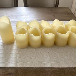 11 Battery Operated Wax Candles 