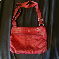 red coach shoulder bag