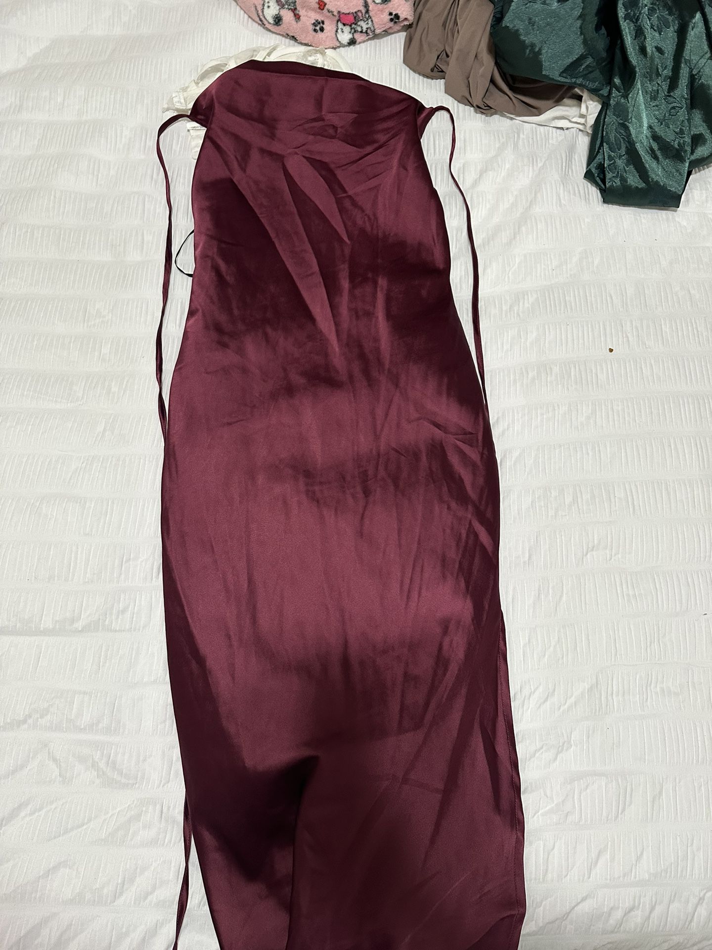 Burgundy Silk Dress